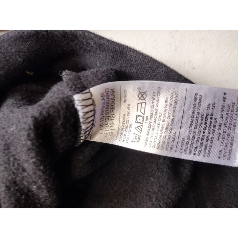 Old Navy Kids‎ Black Zip Up Hoodie Sweatshirt Dream Inspire Size L 10/12
